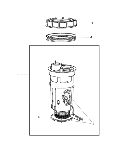 1999 Jeep Grand Cherokee Fuel Pump Module Assembly Diagram for R5012380AD