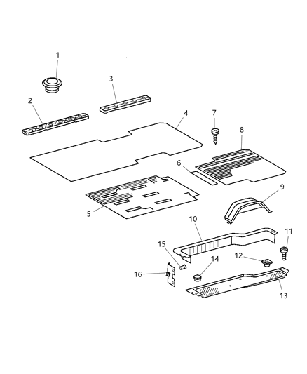 2003 Dodge Sprinter 2500 Floor - Rubber Diagram