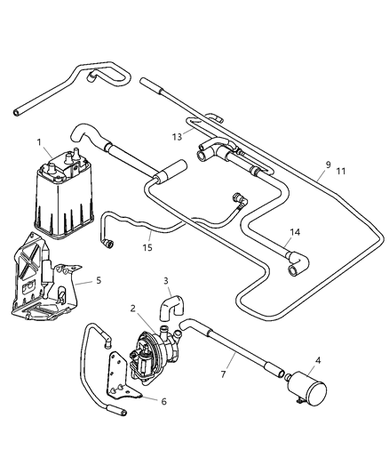 2005 Chrysler PT Cruiser Vapor Canister & Leak Detection Pump Diagram