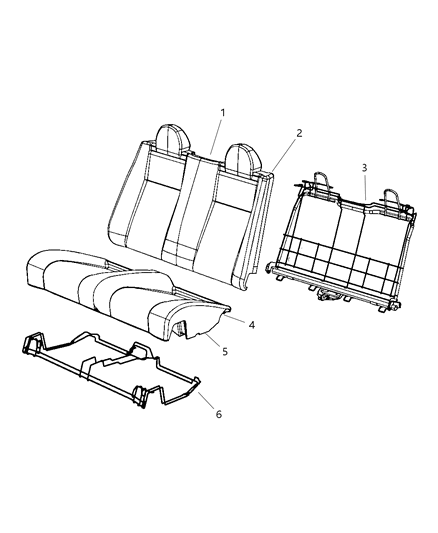 2007 Chrysler Sebring Rear Seat Cushion Diagram for 1HL741J3AA