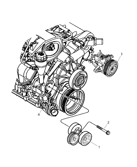 2008 Dodge Nitro Pulley & Related Parts Diagram 2