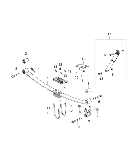 2020 Ram 3500 Plate-Rear Spring U-Bolt Diagram for 68350427AA