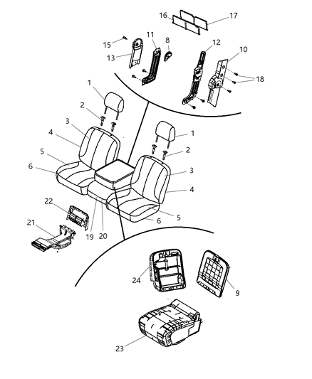 2009 Dodge Ram 1500 Front Seat Cushion Cover Diagram for 1QA26DK2AA