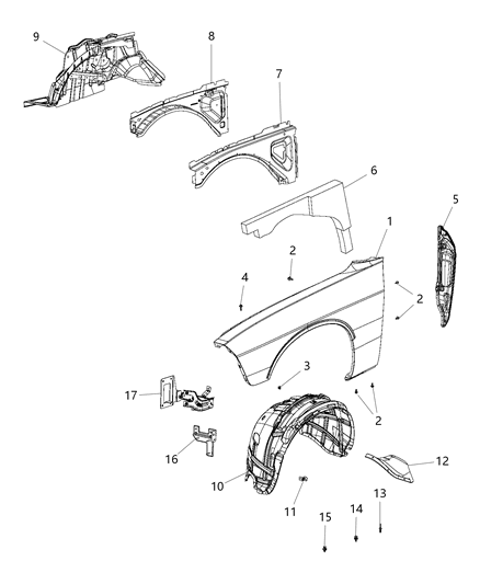 2018 Dodge Challenger Shield-Splash Diagram for 68319961AC