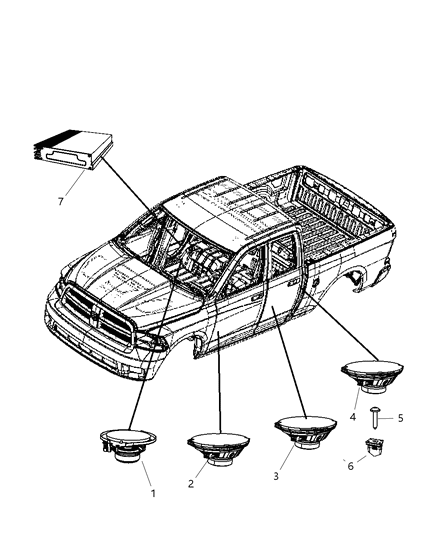 2012 Ram 3500 Speakers & Amplifier Diagram