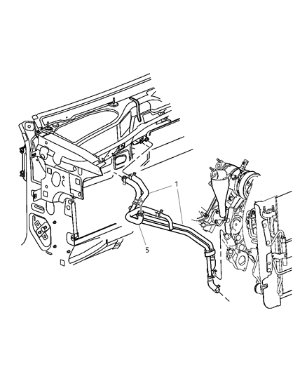 2005 Jeep Liberty Plumbing - Heater Diagram 4