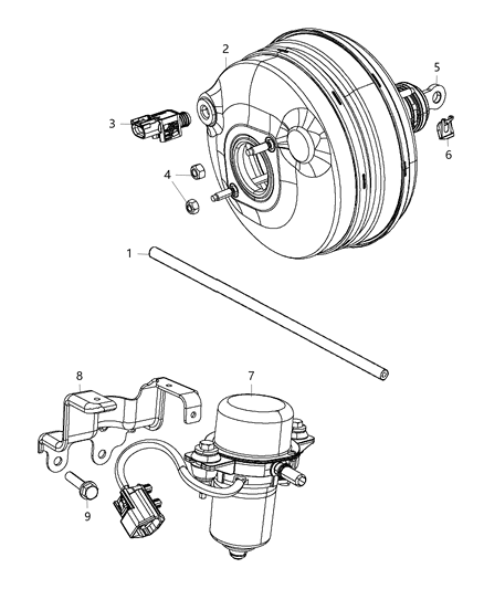 2011 Dodge Challenger Booster & Pump, Vacuum Power Brake Diagram