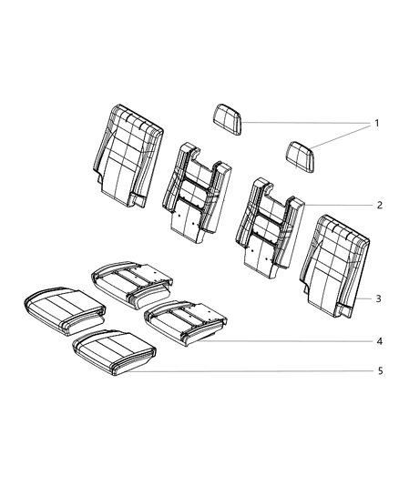 2015 Dodge Durango Rear Seat Cushion 3Rd Row Cover Diagram for 5RV11DX9AB