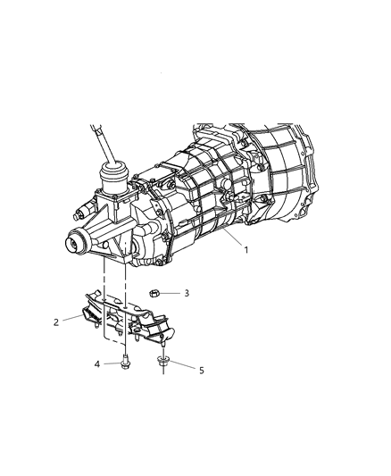 2006 Dodge Ram 1500 Bracket-Transmission Mount Diagram for 5037743AC