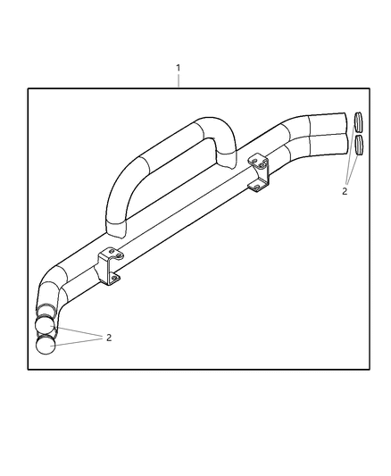 2001 Jeep Wrangler Bumper Kit - Front Diagram