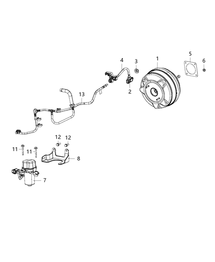 2018 Jeep Wrangler Booster & Pump, Vacuum Power Brake Diagram