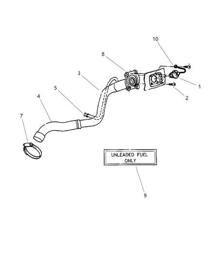 1997 Dodge Stratus Fuel Tank Filler Tube Diagram