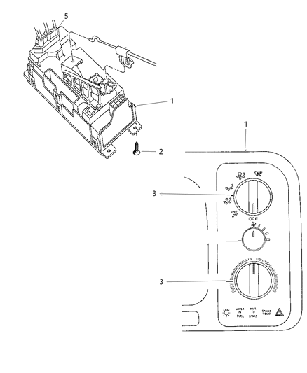 2001 Dodge Ram 3500 Air Conditioner And Heater Control Diagram for 5015734AA