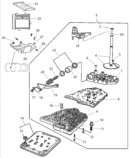 1997 Chrysler Sebring Valve Body Diagram 1