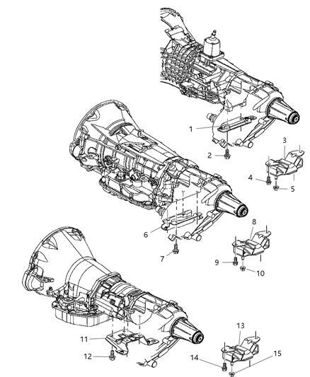 2002 Dodge Ram 1500 INSULATOR-Transmission Support Diagram for 52110036AA