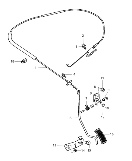 2005 Dodge Stratus Throttle Controls & Pedal Diagram