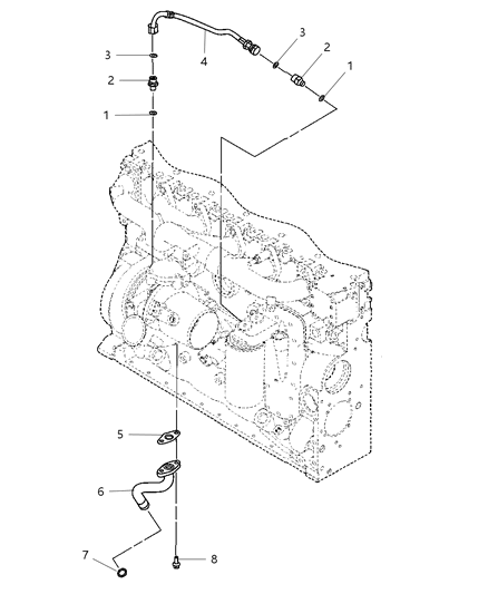 2008 Dodge Ram 3500 Turbo Charger , Oil Lines & Plumbing Diagram 2