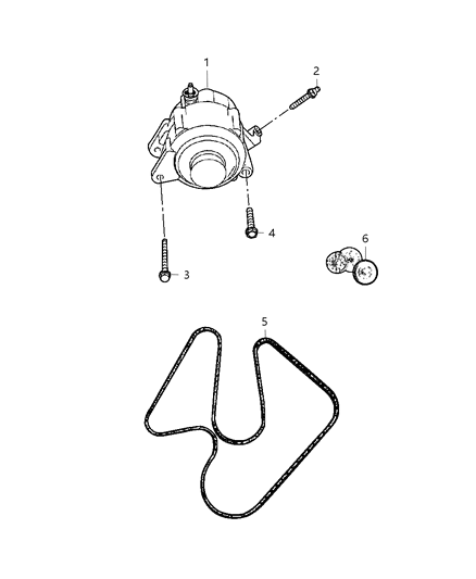 2006 Dodge Durango Alternator & Mounting Diagram 1