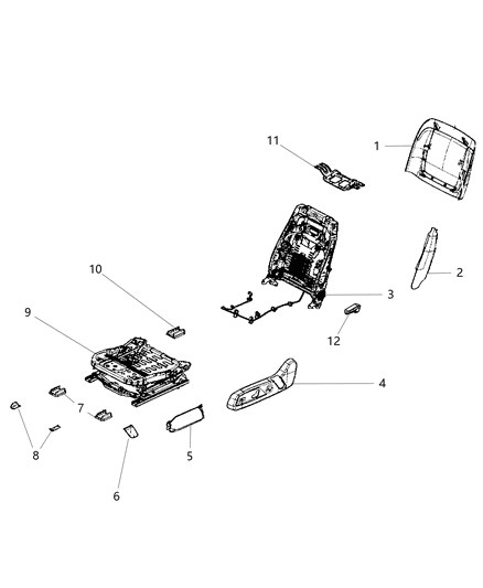 2011 Dodge Charger Panel-Front Seat Back Diagram for 1UW23JRRAA