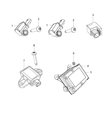 2018 Chrysler Pacifica OCCUPANT Restraint Module Diagram for 68211617AE