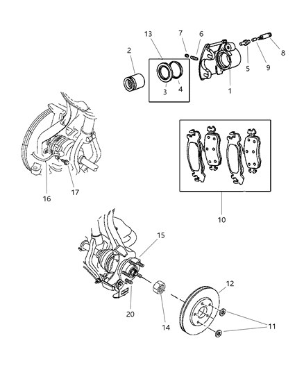 2000 Chrysler Cirrus Front Brakes Diagram