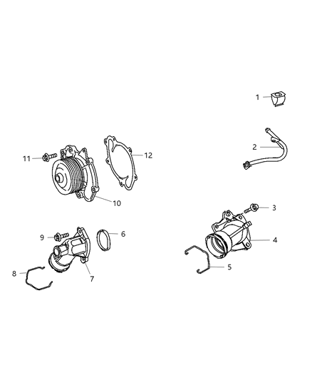 2008 Dodge Sprinter 2500 Water Pump & Related Parts Diagram 2