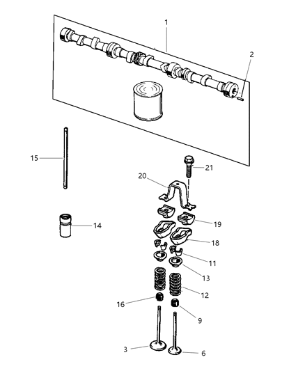 1997 Jeep Cherokee Camshaft & Valves Diagram 3