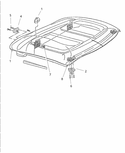 1999 Dodge Viper Roof - Hard Top Diagram