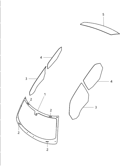 2018 Chrysler 300 Glass, Glass Hardware Diagram