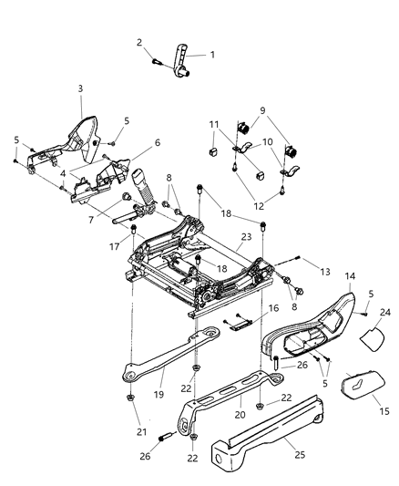 2008 Jeep Grand Cherokee Shield-Seat ADJUSTER Diagram for 1BG39ZJ8AA