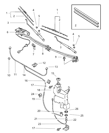 1997 Dodge Avenger Windshield Wiper & Washer System Diagram