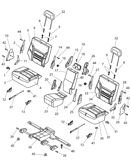 2003 Dodge Durango Clip-HEADREST Diagram for 5066313AA