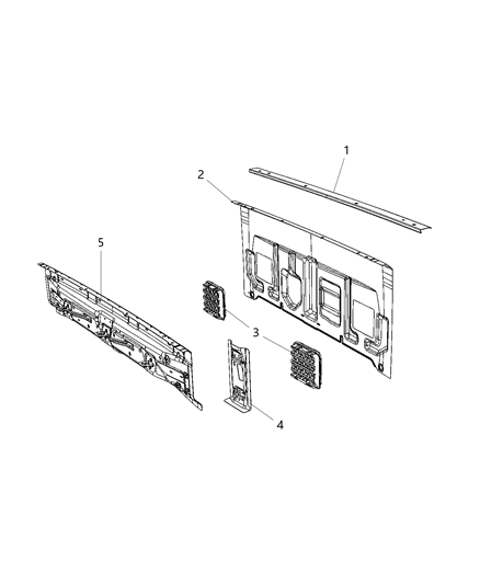 2021 Jeep Gladiator Reinforce-Cab Back Diagram for 68352989AC