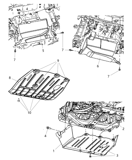 2012 Jeep Compass Belly Pan-Front Diagram for 68088781AA