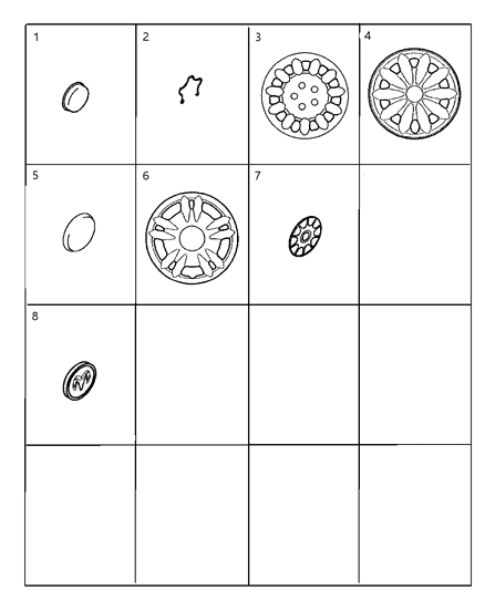 1999 Dodge Avenger Wheel Cover Diagram for MR761498