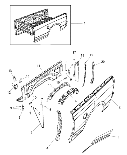 2019 Ram 3500 Pickup Box Diagram 2