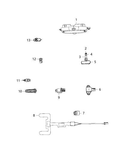 2017 Jeep Compass Sensors - Body Diagram