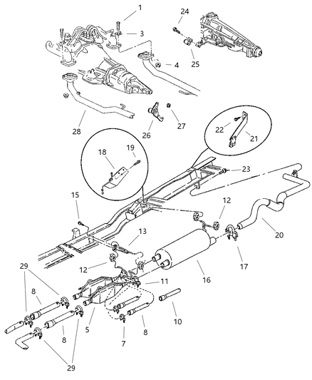 1997 Dodge Ram 3500 Catalytic Converter With Pipes Diagram for 52018122