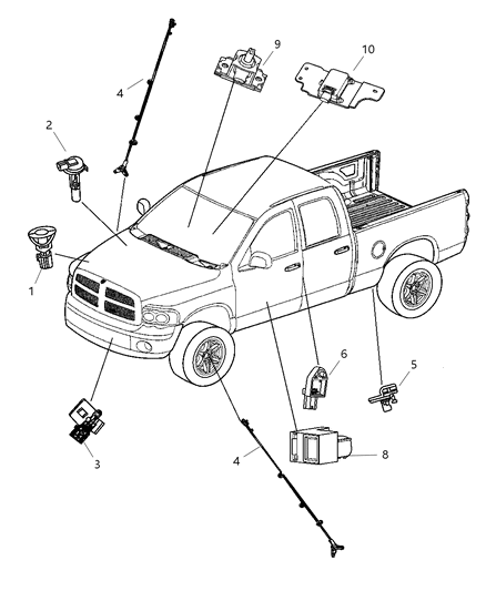 2007 Dodge Ram 1500 Sensors - Body Diagram