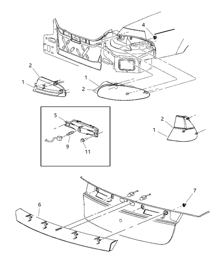 2000 Chrysler 300M Lamps - Rear Diagram