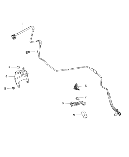 2017 Ram 4500 Fuel Lines, Front Diagram