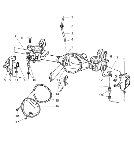 2004 Dodge Ram 3500 Axle Housing, Front Diagram