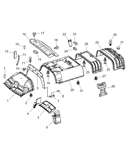 2008 Dodge Sprinter 2500 Headliner - Rail System Diagram 1