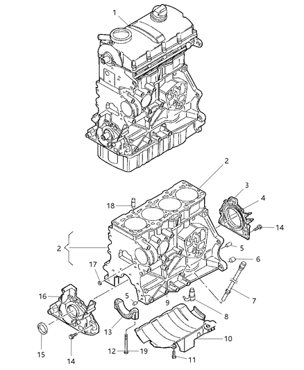 2009 Dodge Avenger Cylinder Block & Hardware Diagram 2