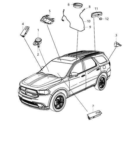 2015 Dodge Durango Lamps, Interior Diagram