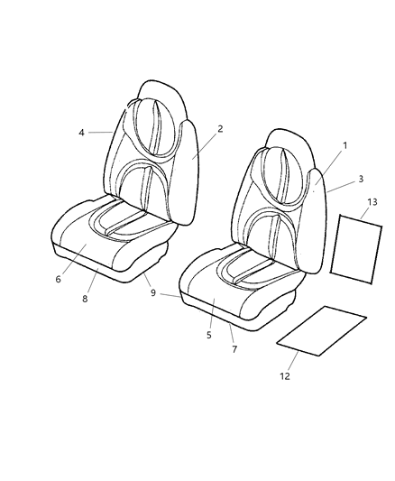 2002 Dodge Durango Front Bucket Seat Diagram 2