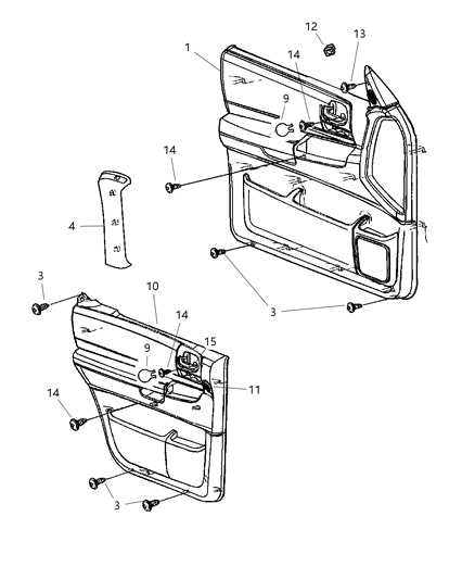 2003 Dodge Durango Panel-Front Door Diagram for 5JC591L5AA