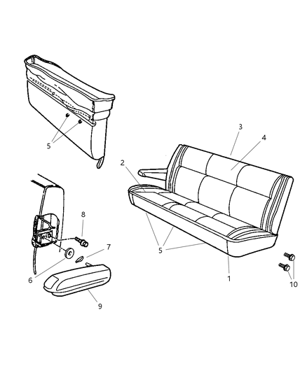 1999 Dodge Ram Wagon Rear Seats Diagram