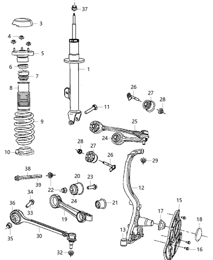 2014 Dodge Challenger Shock-Suspension Diagram for 5181555AF