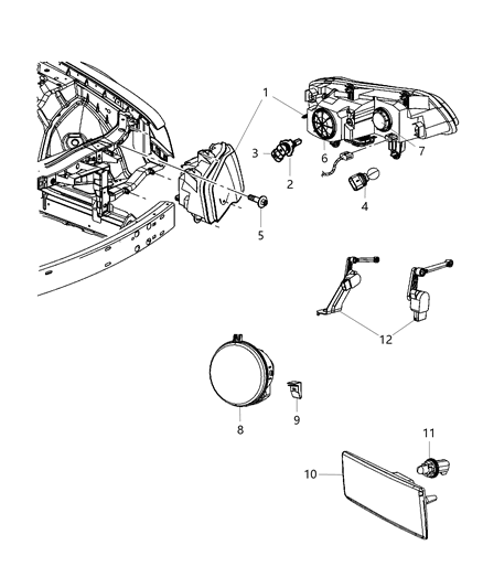 2011 Chrysler 300 Headlamp Diagram for 5182335AD